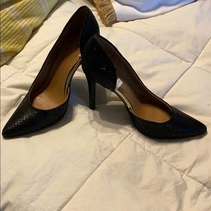 Black pointed heels